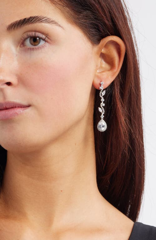 NORDSTROM NORDSTROM CUBIC ZIRCONIA LEAFY BRANCH DROP EARRINGS