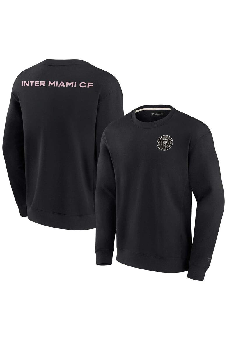 Unisex Fanatics Signature Black Inter Miami CF Super Soft Pullover Crew Sweatshirt, Main, color, Black