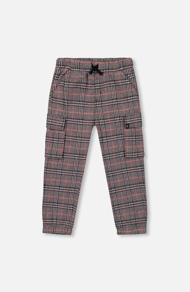 Deux par Deux Plaid Cargo Pant, Main, color, Gray And Black