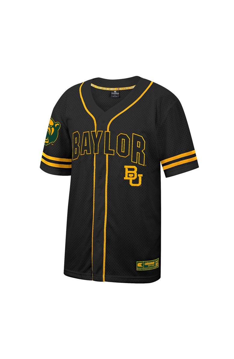COLOSSEUM Men's Colosseum Black Baylor Bears Free Spirited Mesh Button-Up Baseball Jersey, Alternate, color,