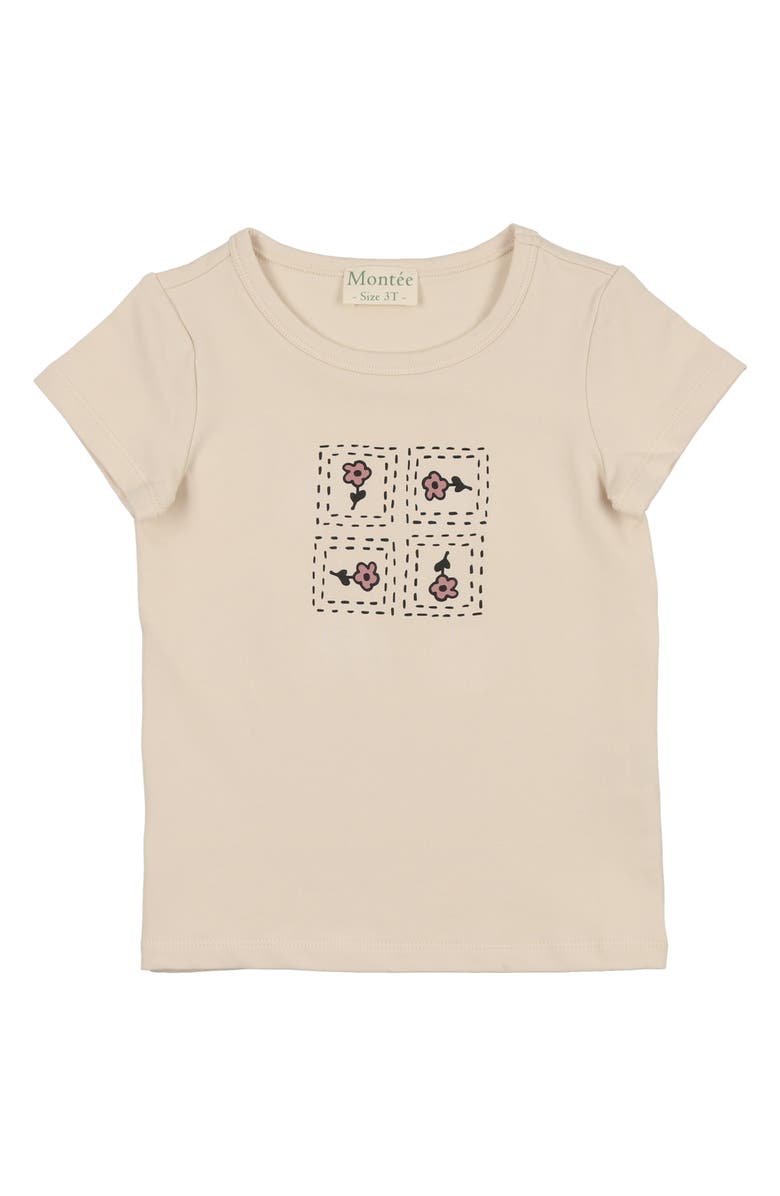 Manière Kids' Floral Box Graphic T-Shirt, Main, color, Sand
