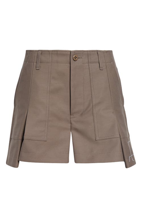 Sacai Cotton Shorts In Taupe