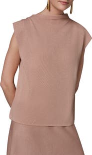 Donna Karan New York Shimmer Asymmetric Mock Neck Sweater