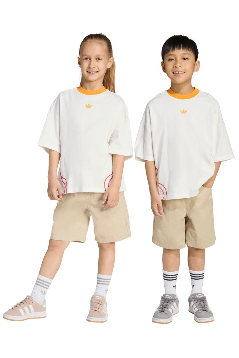 Kids' Crewneck T-Shirt & Shorts Set, Alternate, color, OFF WHITE