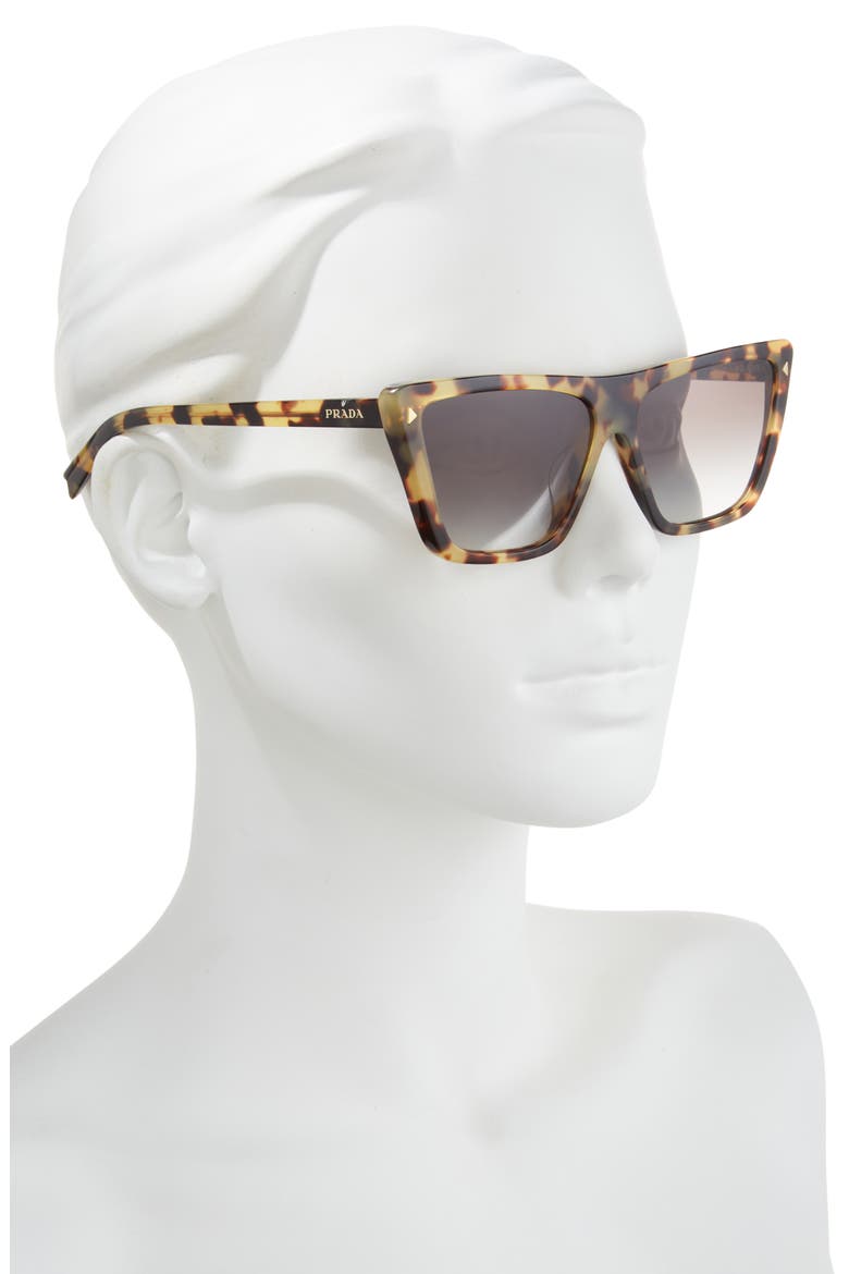 56mm Gradient Butterfly Sunglasses, Alternate, color, GREY FLASH