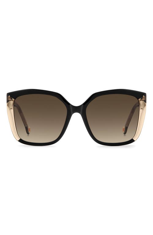 Carolina Herrera Her 57mm Gradient Square Geometric Sunglasses In Brown