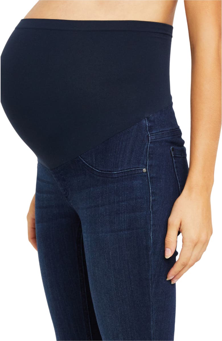 MOTHERHOOD MATERNITY Plus Super Stretch Secret Fit Over The Belly Skinny Ankle Jeans, Alternate, color, 