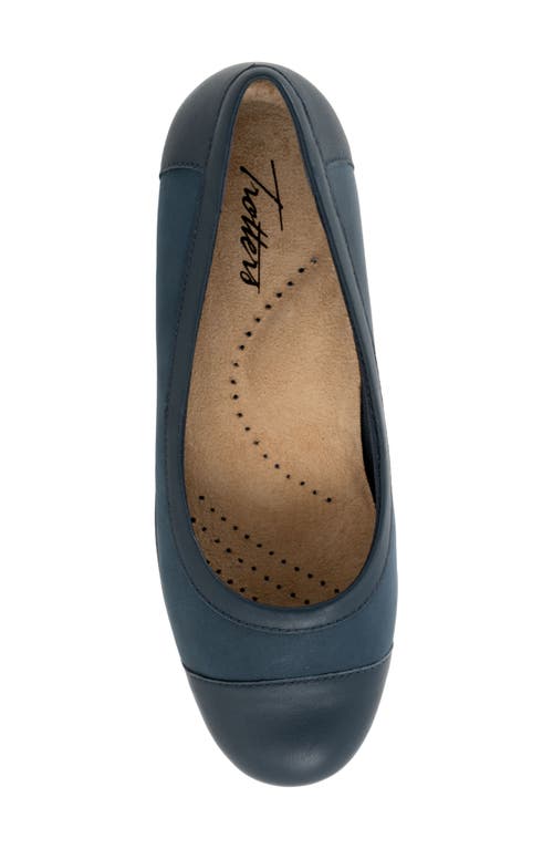 Trotters Delmara Cap Toe Slip-on In Navy Nubuck