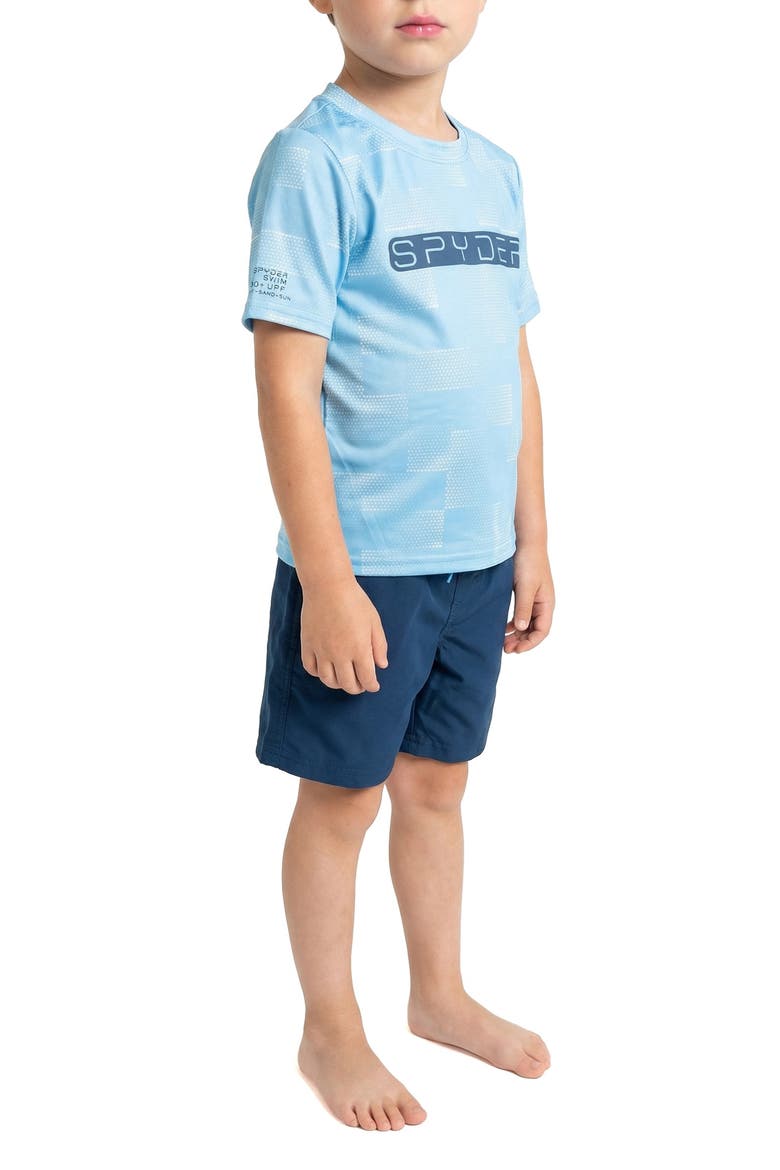 Kids' Rashguard Top & Swim Trunks Set, Alternate, color, ABYSS