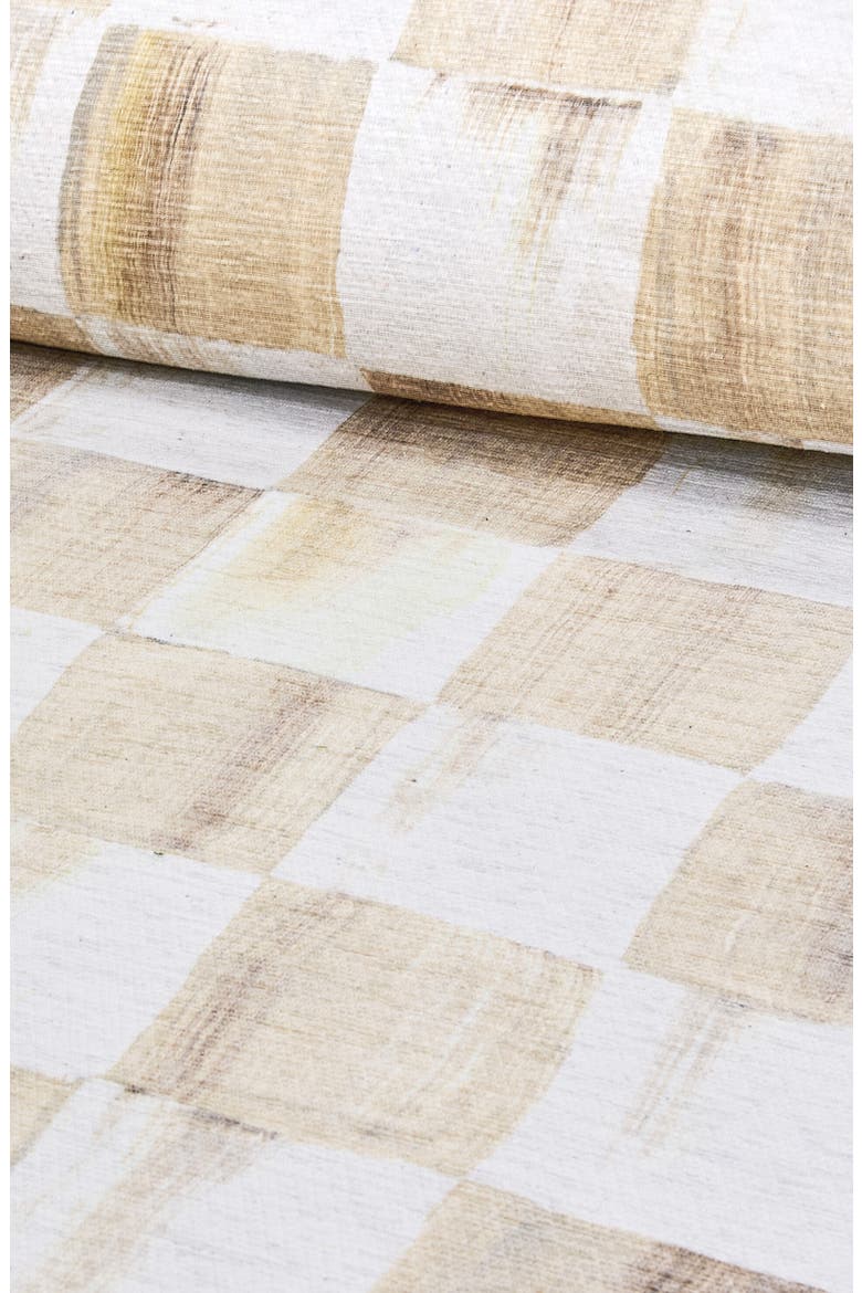 Mocha Checkerboard Machine Washable Rug, Alternate, color, MOCHA