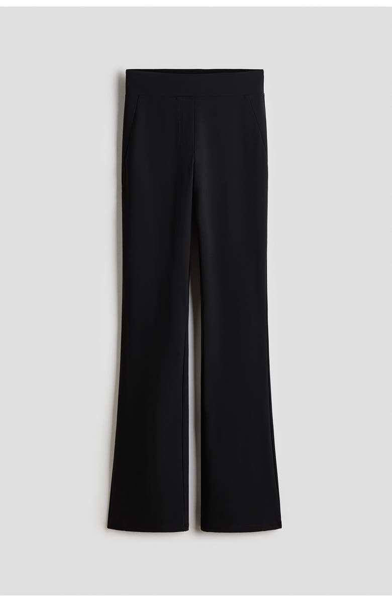 H&M Four-way stretch flared pants, Alternate, color, Black