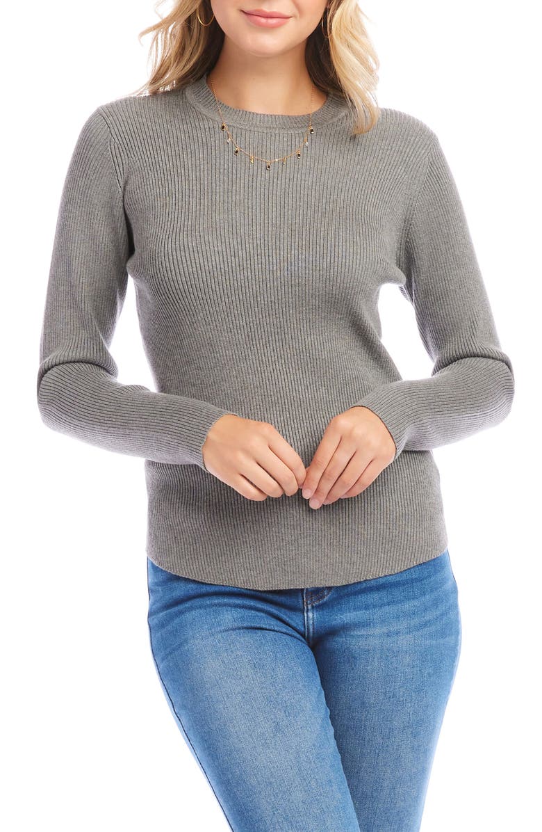 Karen Kane Rib Crewneck Sweater, Main, color, 