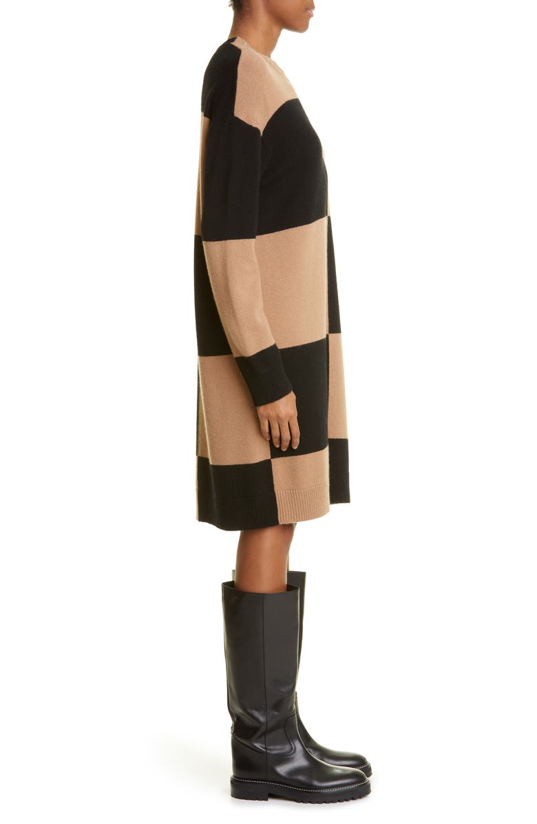 Max Mara Baiocco Colorblock Long Sleeve Wool & Cashmere Sweater Dress, Alternate, color, 