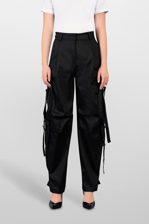 Laura Aparicio Maxi Cargo Pocket Pants In Black