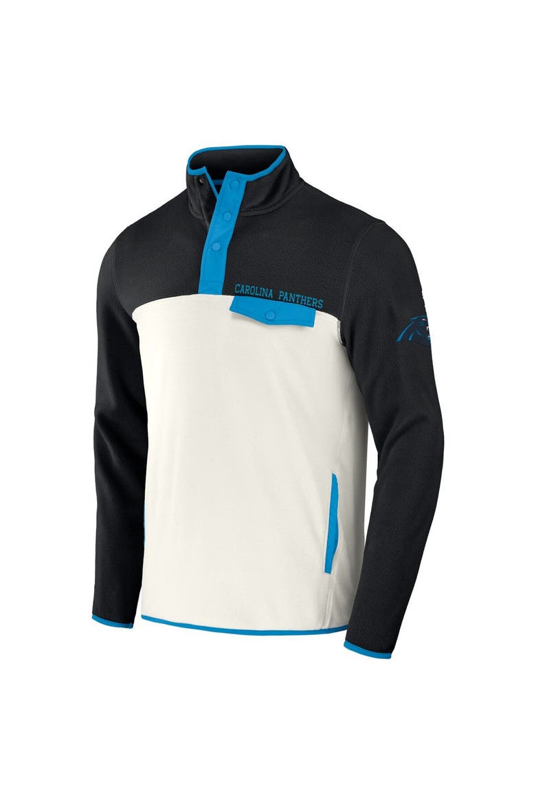 Men's NFL x Darius Rucker Collection by Fanatics Black/Cream Carolina Panthers Micro Fleece Quarter-Snap Jacket, Alternate, color, Black