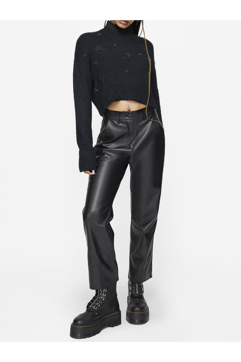 Phantom Cotton Cross Sweater, Alternate, color, Black