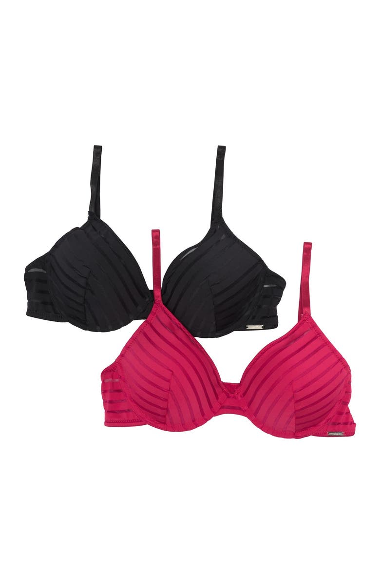 BCBG Demi Shadow Stripe Bra - Pack of 2, Main, color, 