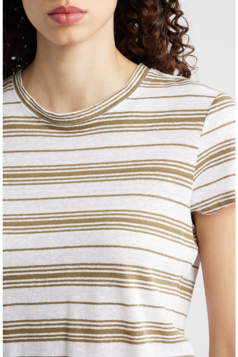 The Stripe Stretch Linen Baby T-Shirt, Alternate, color, MILITARY MULTI