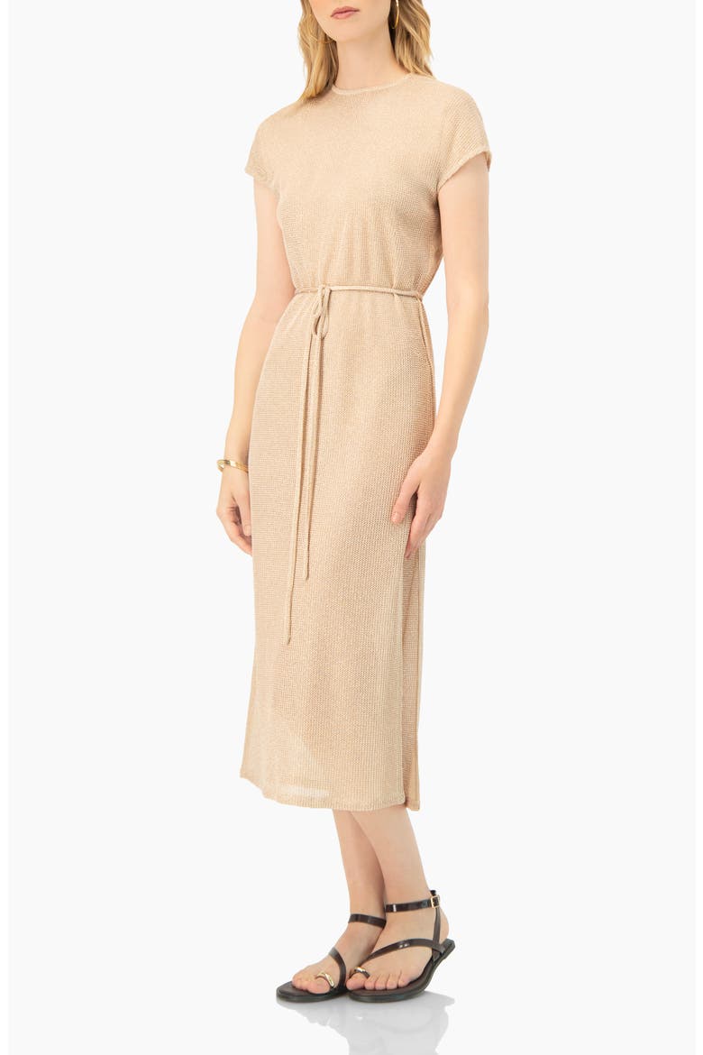 Knitted Tunic With Side Slits, Alternate, color, Gold