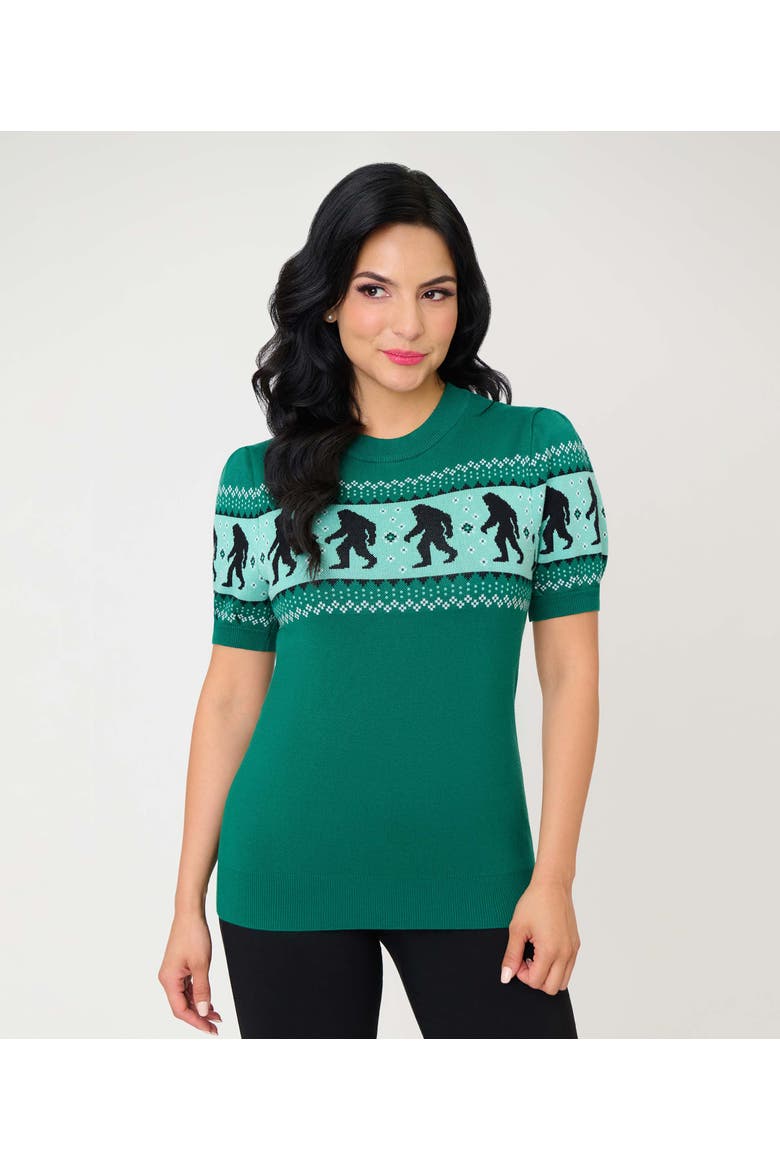 Paige Sweater, Main, color, Green Sasquatch Print