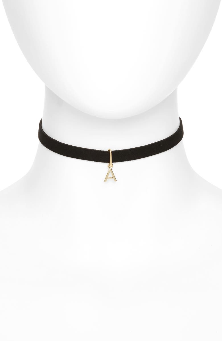 BP. Initial Charm Suede Choker, Main, color, 