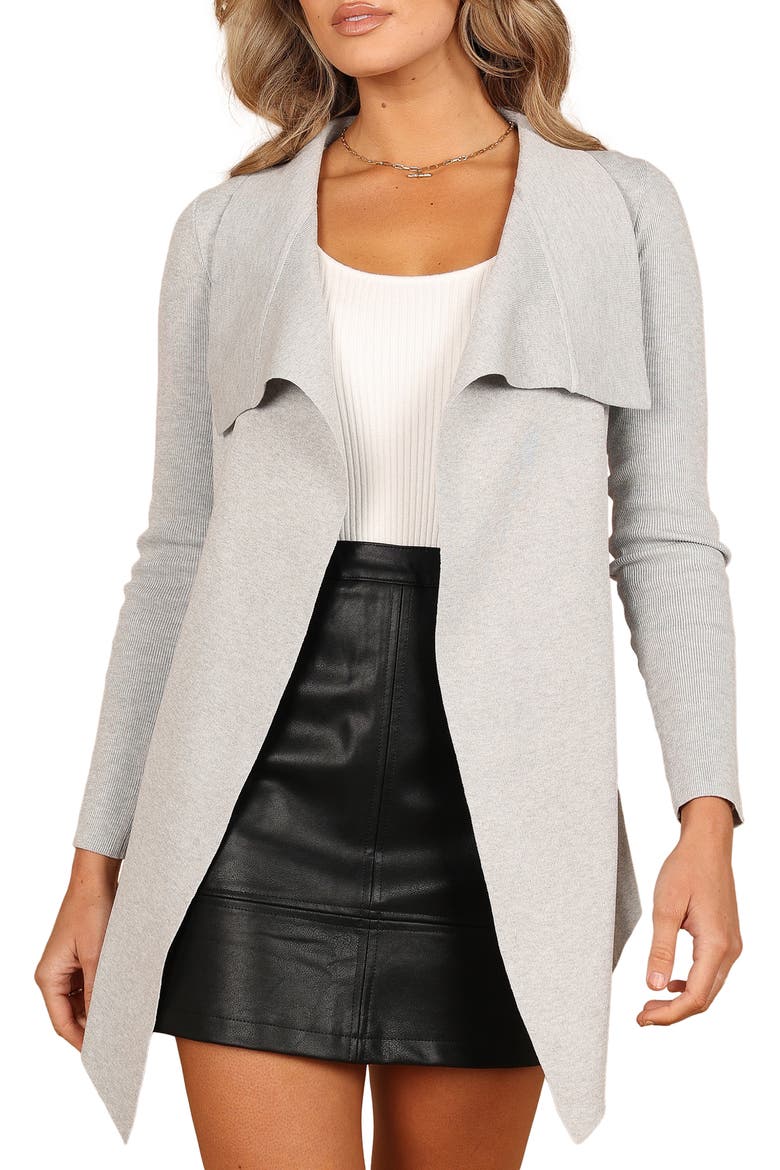 Zimmer Tie Waist Cardigan, Main, color, GREY