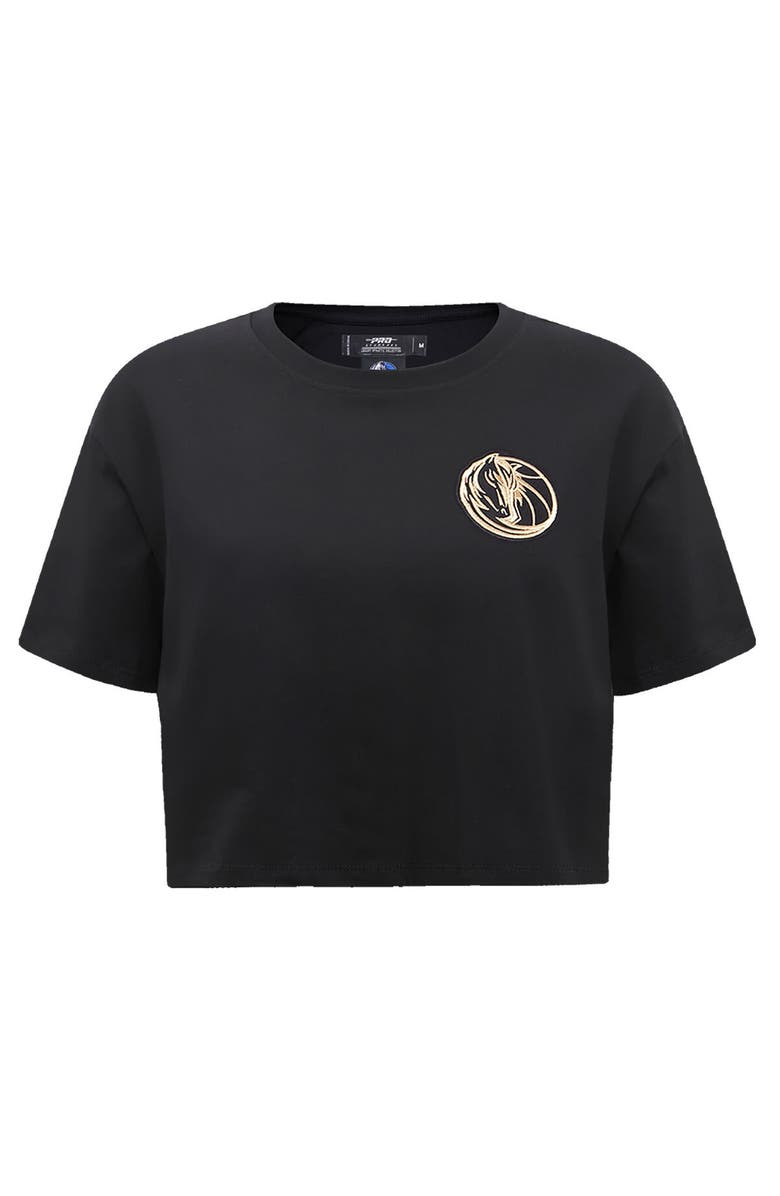 PRO STANDARD Women's Pro Standard Black Dallas Mavericks Holiday Glam Boxy T-Shirt, Alternate, color, Black