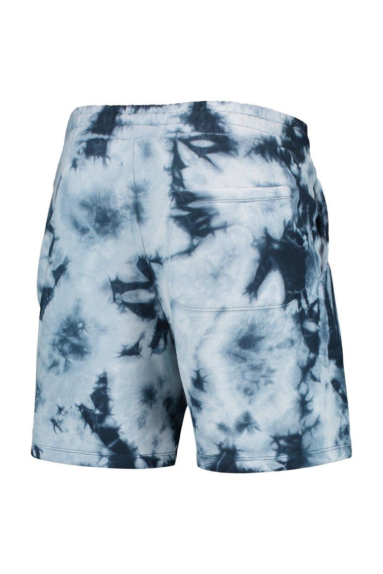 Men's New Era Blue Brooklyn Nets Fleece Tie-Dye Shorts, Alternate, color, Blue