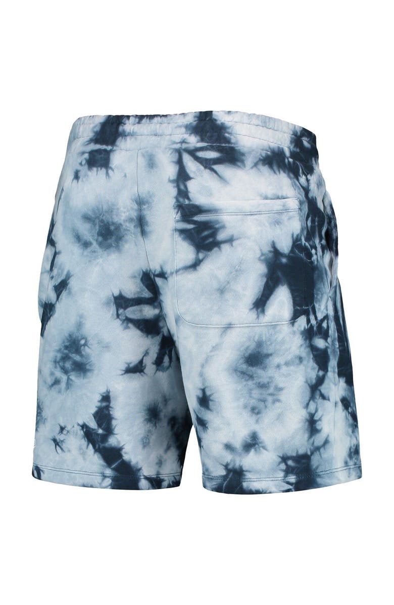 New Era Men's New Era Blue Brooklyn Nets Fleece Tie-Dye Shorts, Alternate, color, Blue