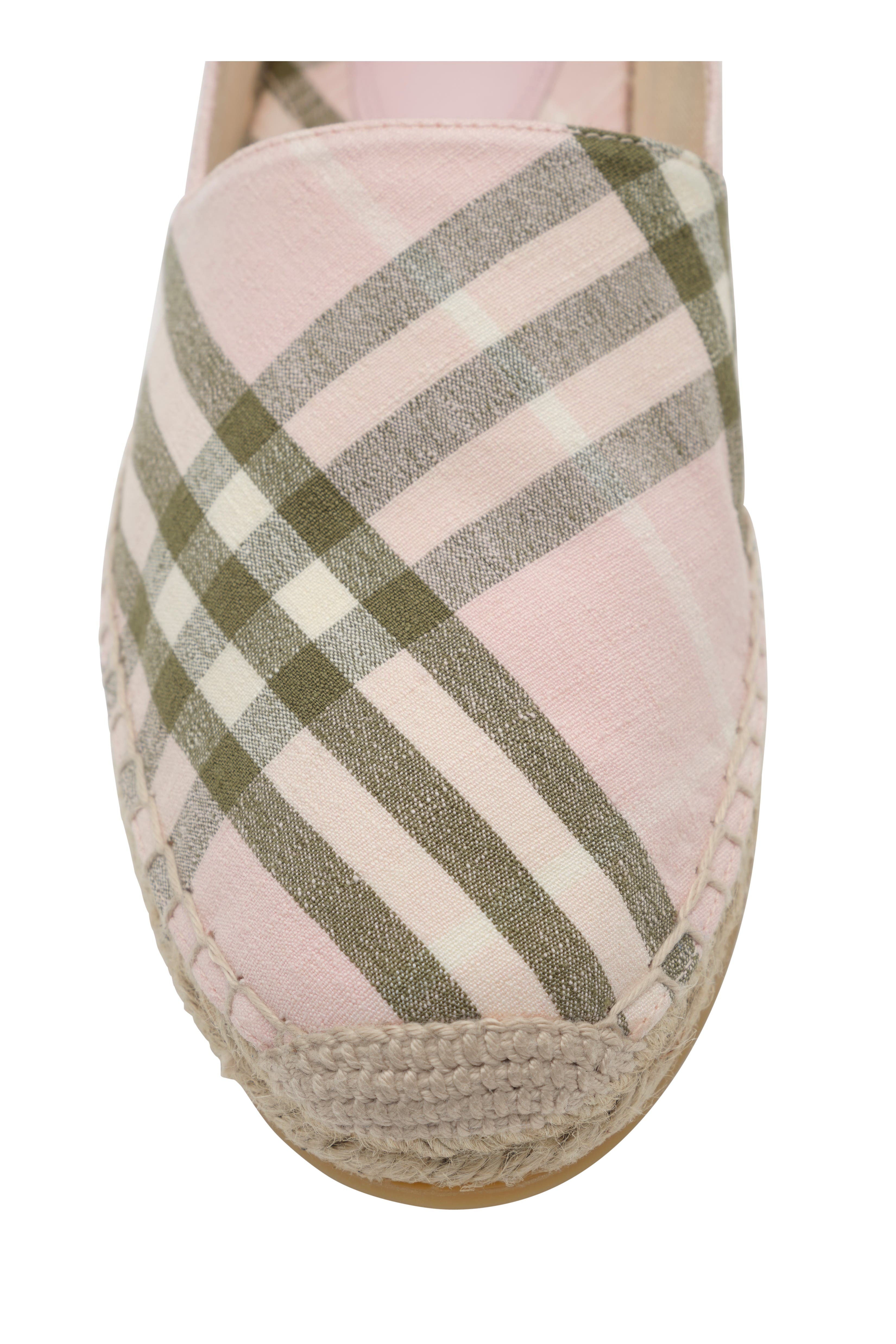 Burberry Check Mews Espadrilles, Alternate, color, Mallow Pink