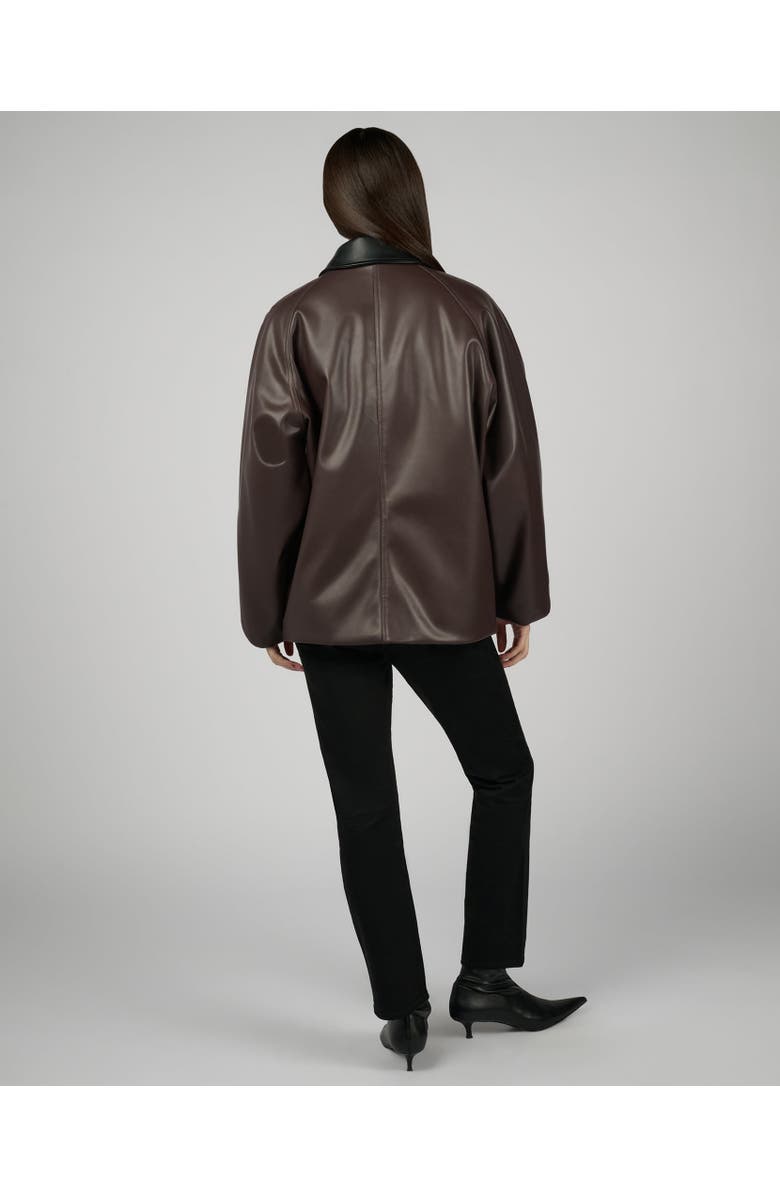 WeWoreWhat Cocoon Leather Jacket, Alternate, color, Dark Brwn/Blak