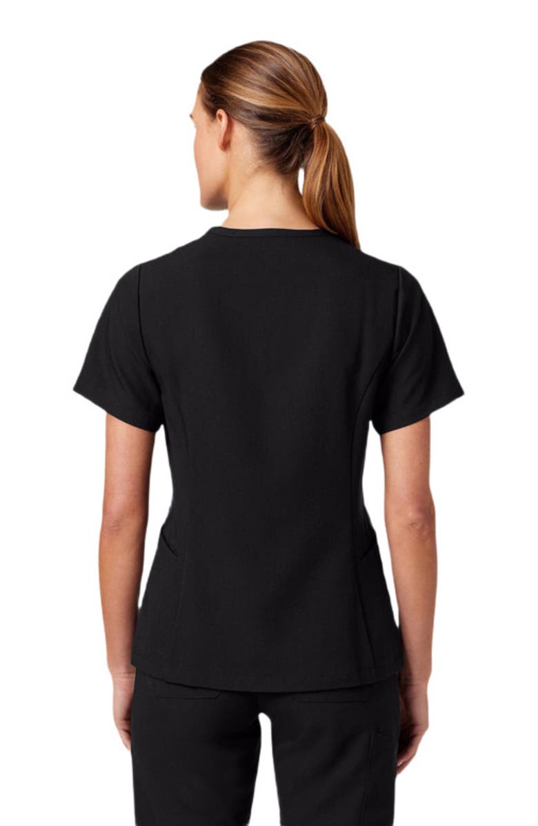 JAANUU Calix Women's 2-Pocket Tailored V-Neck Scrub Top, Alternate, color, Black