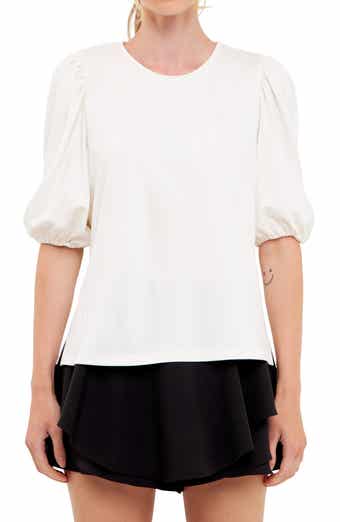 Puff Sleeve Ponte Knit Top