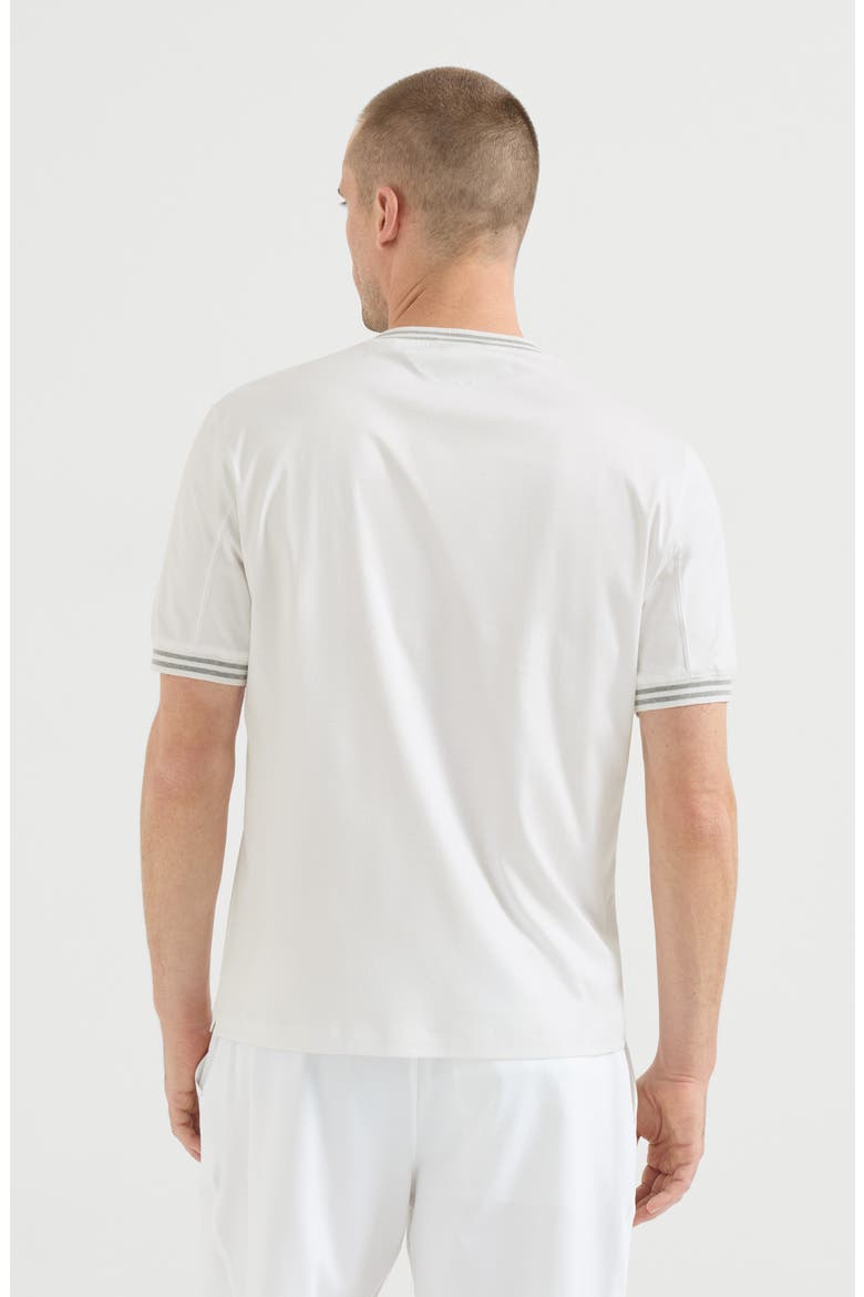 Cotton jersey crew neck T-shirt with logo, Alternate, color, White