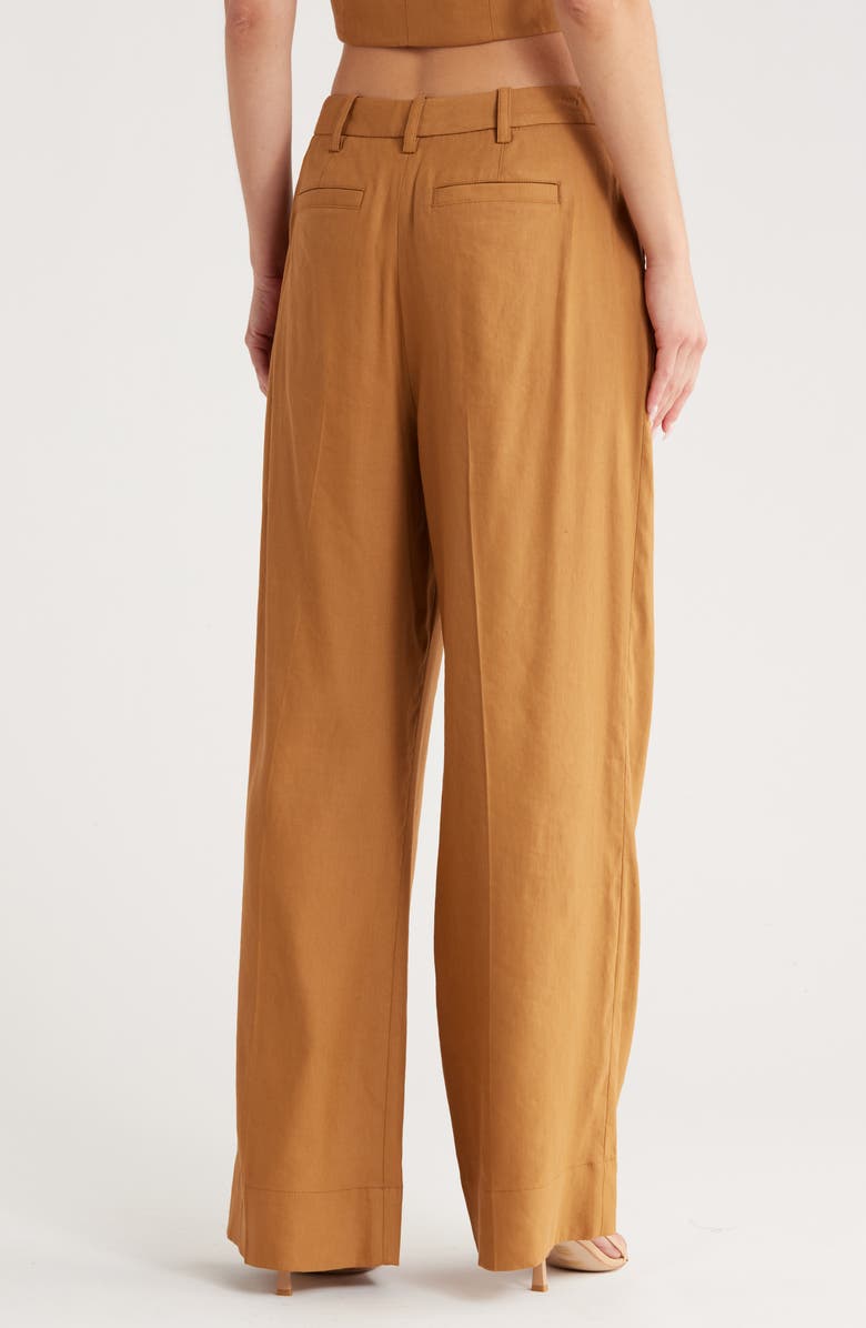 A.L.C. Tommy II Pleated Front Linen Blend Pants, Alternate, color, Copper
