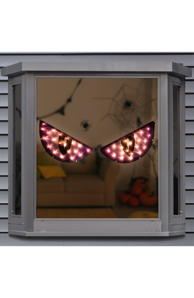 Northlight Lighted Eyes Halloween Window Silhouette Decorations - 40" - Purple - Set of 2, Alternate, color, 