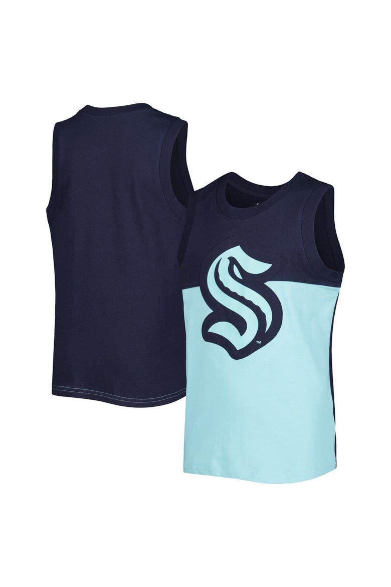 Youth Light Blue/Dark Sea Blue Seattle Kraken Revitalize Tank Top, Main, color, Teal