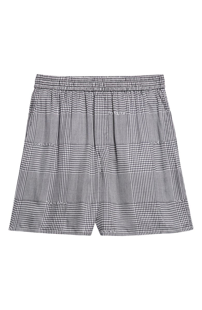 Balmain Prince of Wales Logo Shorts, Alternate, color, Eab Blk/ White