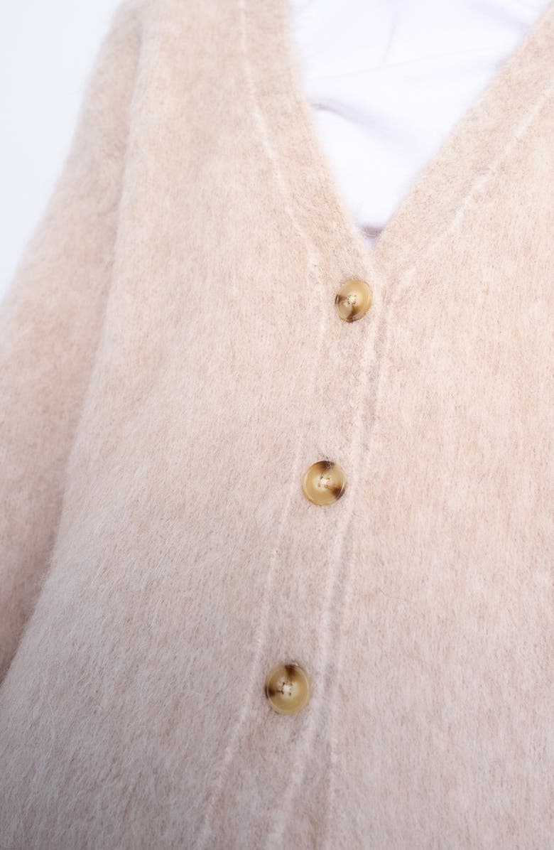 Topshop Alpaca Blend Cardigan, Alternate, color, Beige