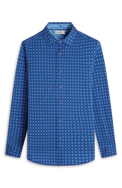 BUGATCHI BUGATCHI JIMMY OOOHCOTTON® MEDALLION PRINT BUTTON-UP SHIRT