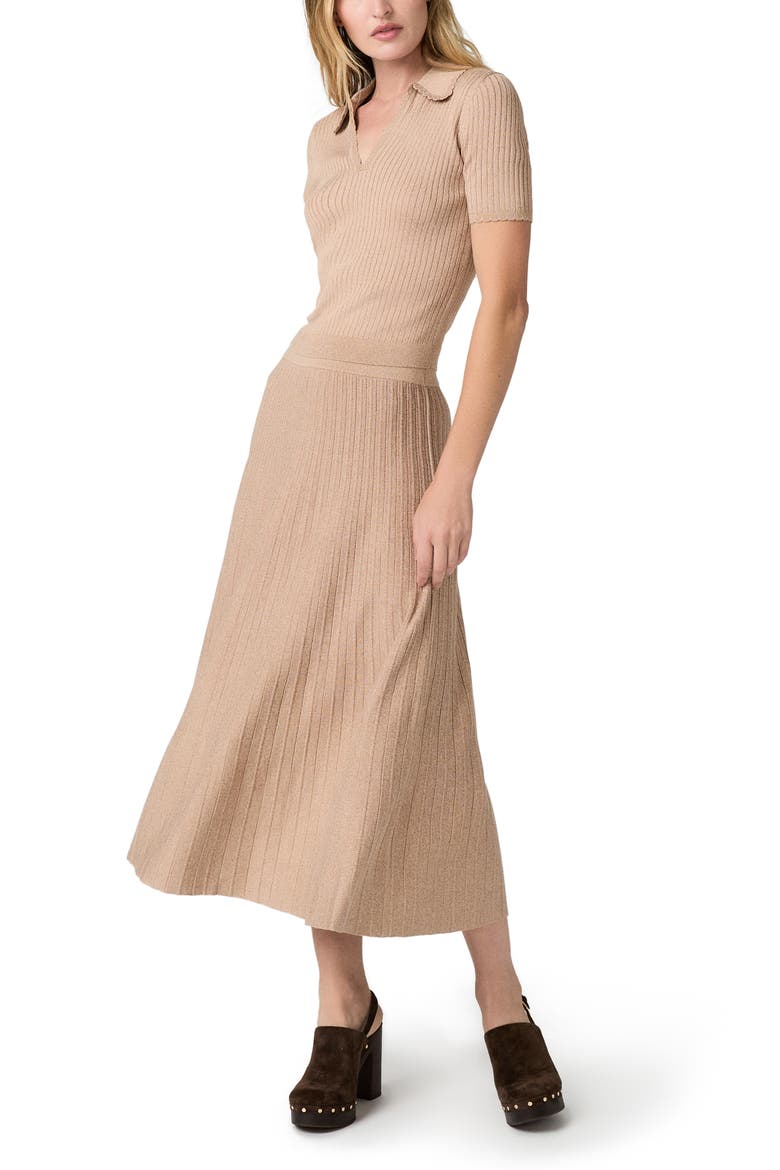 Kimiko Rib Midi Skirt, Alternate, color, BEIGE MARL
