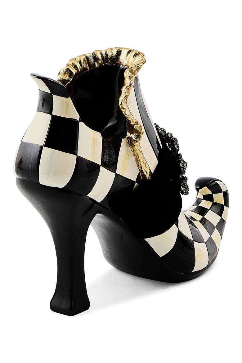 Courtly Check Witch Shoe Decorative Object, Alternate, color, BLACK