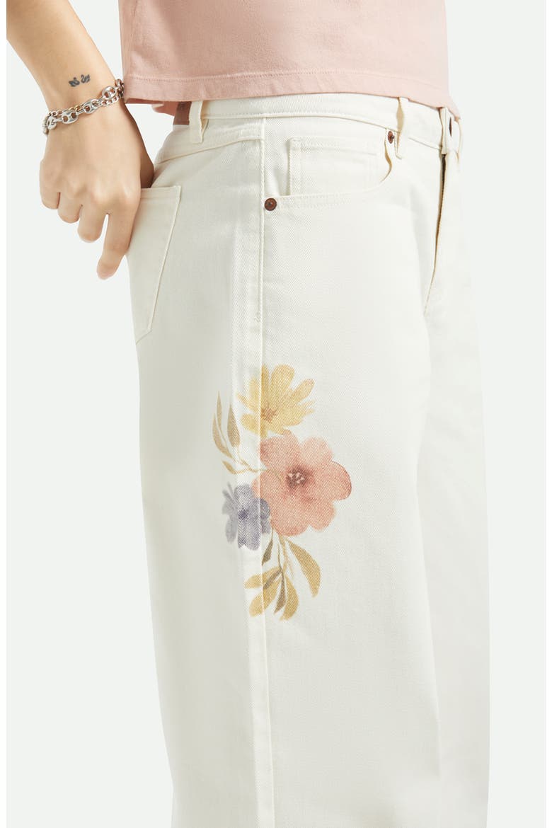 The Chloe Floral Print Wide Leg Jeans, Alternate, color, OFF WHITE FLORAL BURST