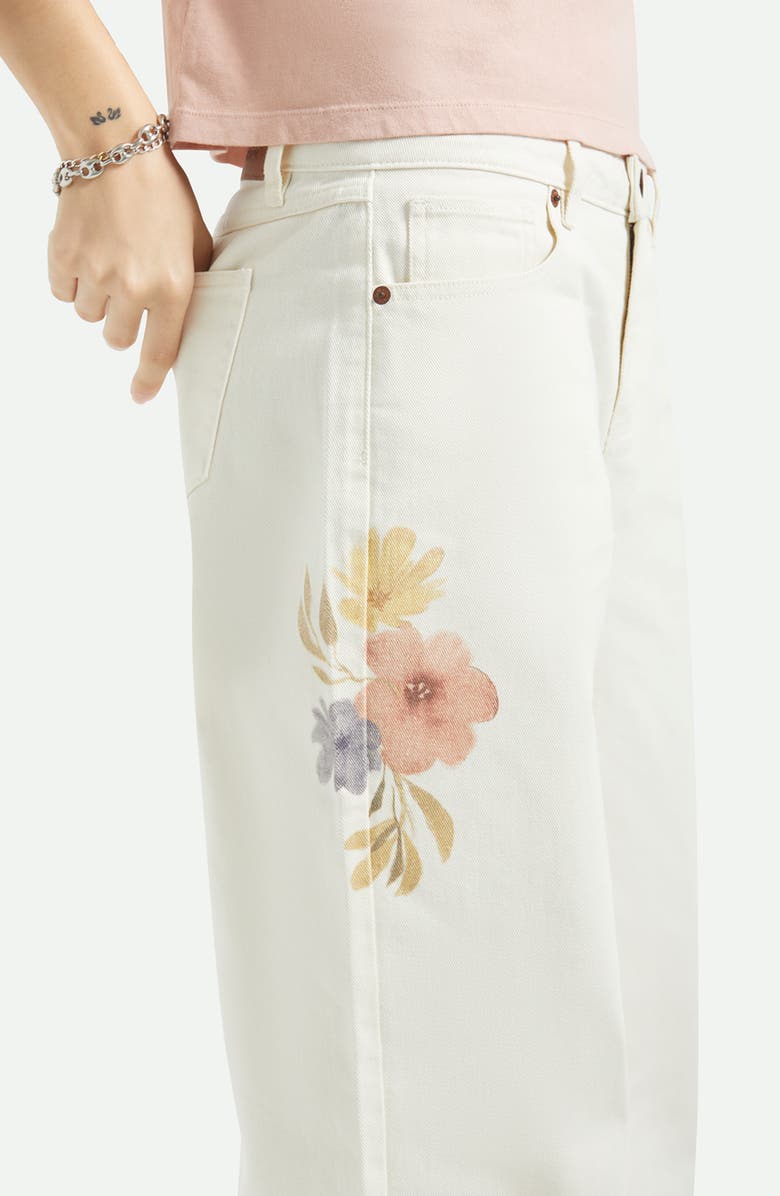 Brixton The Chloe Floral Print Wide Leg Jeans, Alternate, color, Off White Floral Burst