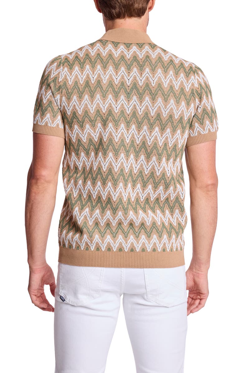 PAISLEY & GRAY Zigzag Knit Polo, Alternate, color, Tan Forest Zig Zag