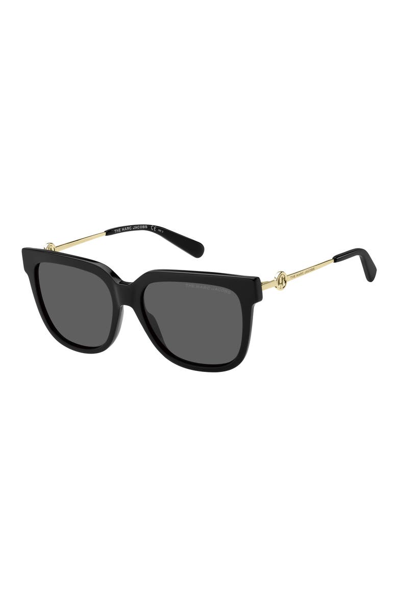 55mm Square Sunglasses, Alternate, color, BLACK