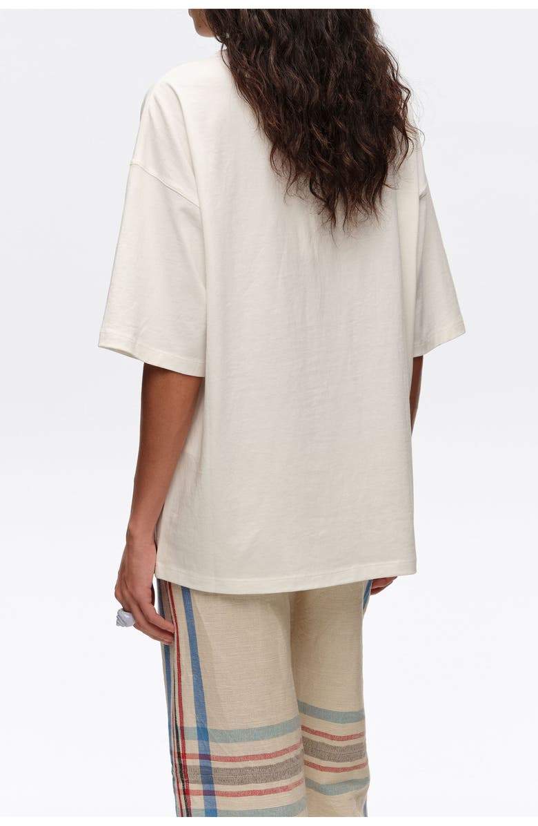 Bimba y Lola Toweling Logo T-Shirt, Alternate, color, Ivory