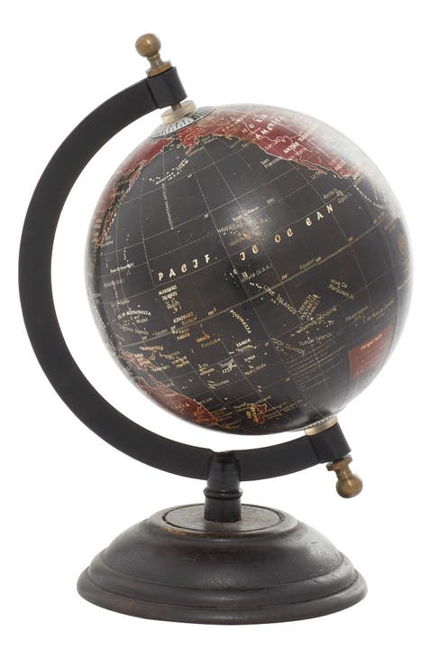 Black Mango Wood Rustic Globe