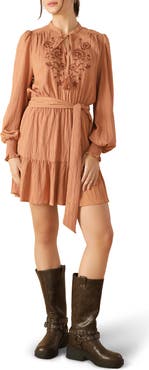 FLYING TOMATO Bishop Sleeve Tiered Minidress