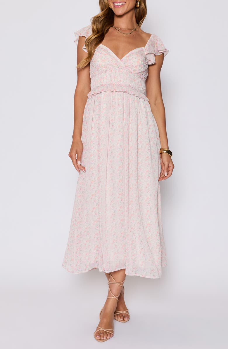 VICI Collection Enchanted Ruffle Maxi Dress, Main, color, Blush/ Multi Floral